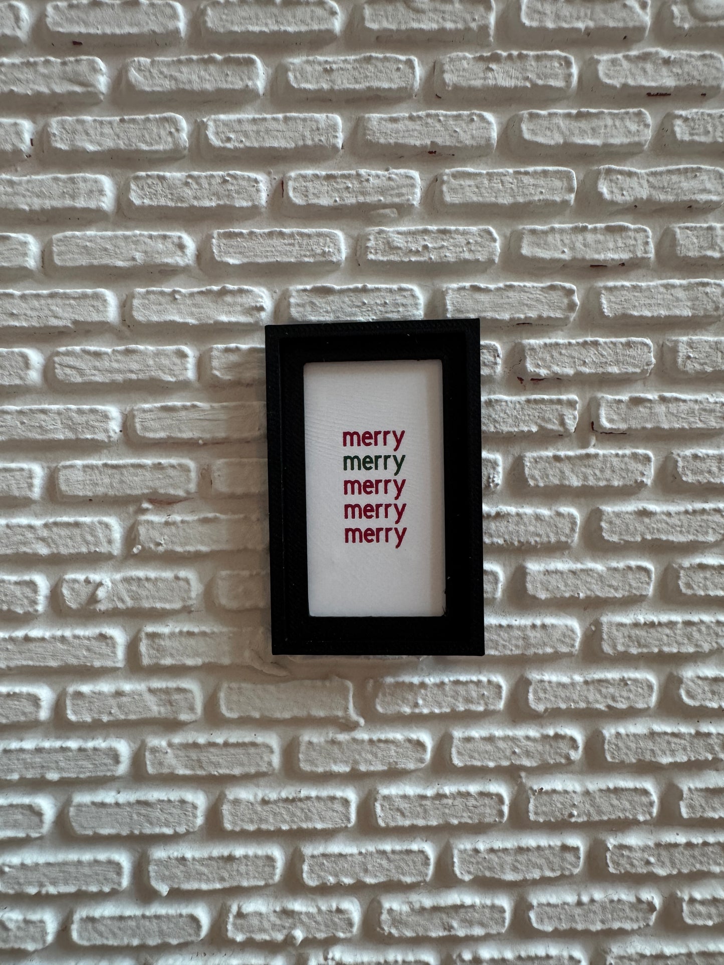 Dollhouse Framed "Merry" Christmas Picture – 1:12 Scale Miniature Wall Art