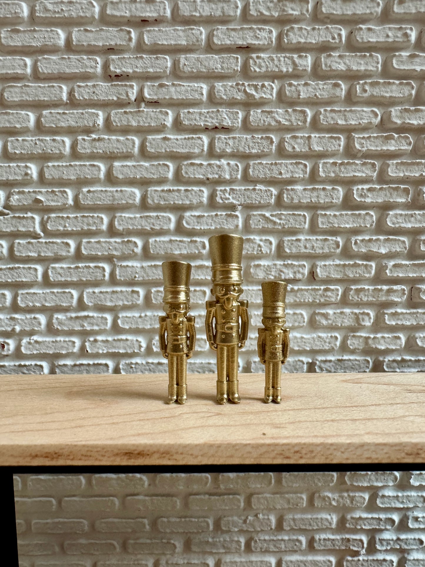 Miniature Toy Soldiers Set of 3 – 1:12 Scale Dollhouse Christmas Decor
