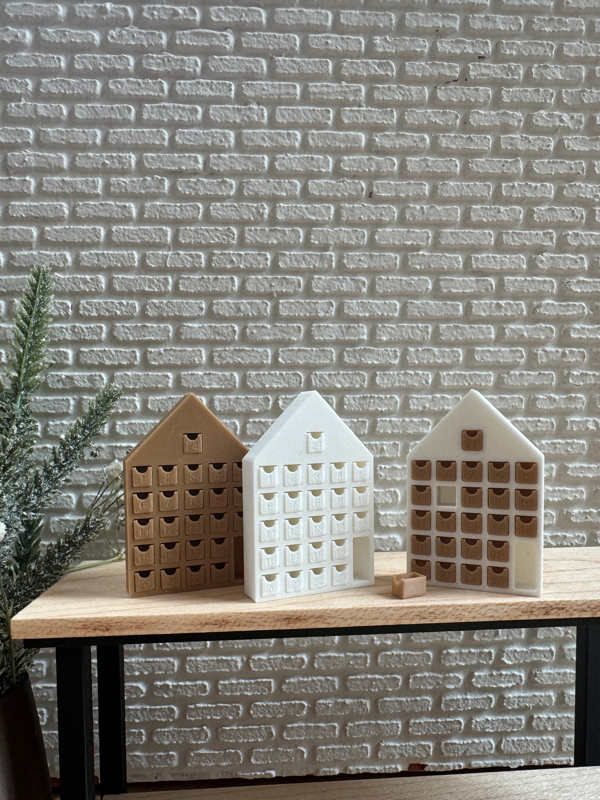 1:12 Scale Miniature Advent Calendar - Dollhouse Christmas Countdown House