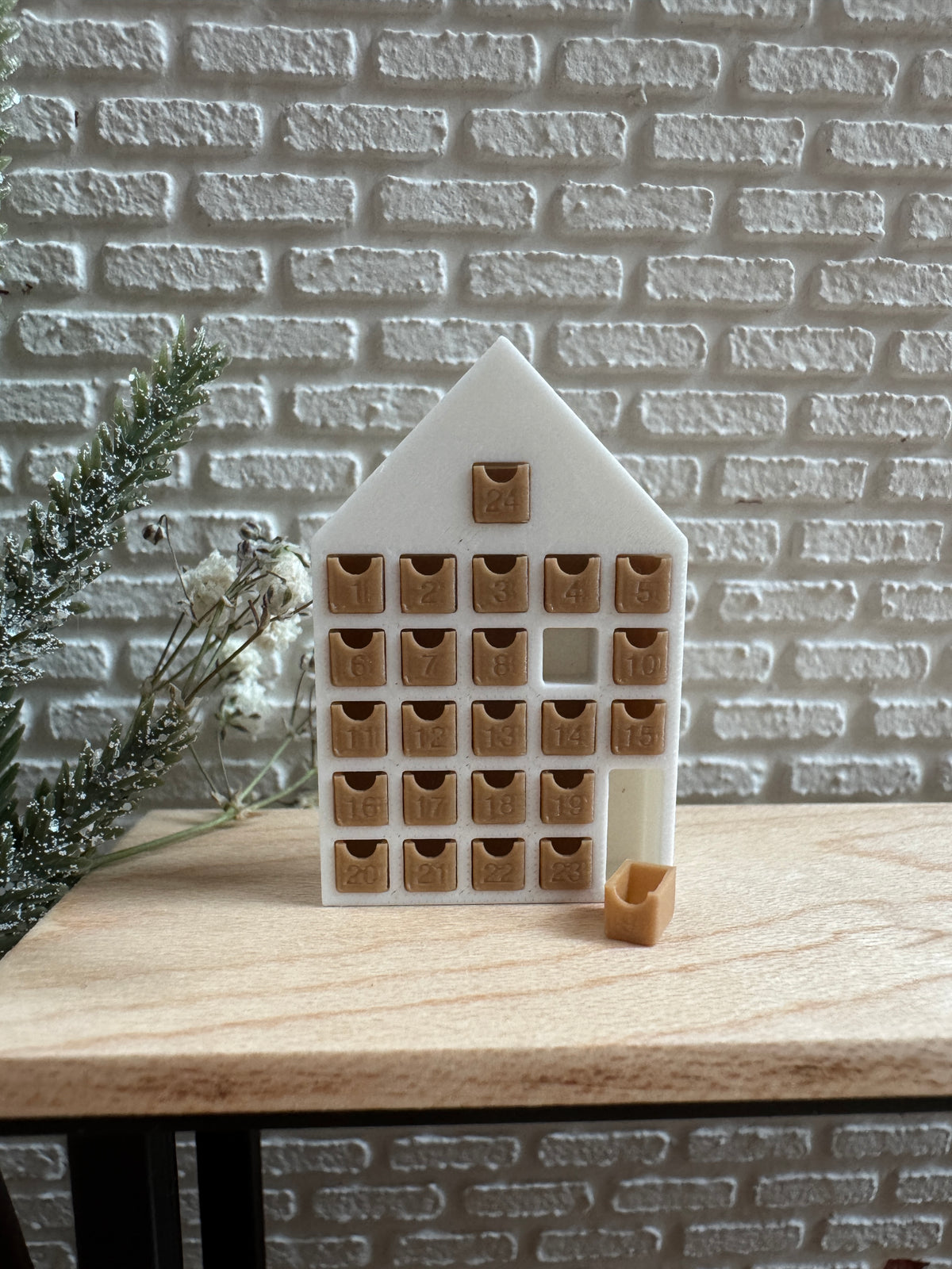 1:12 Scale Miniature Advent Calendar - Dollhouse Christmas Countdown House