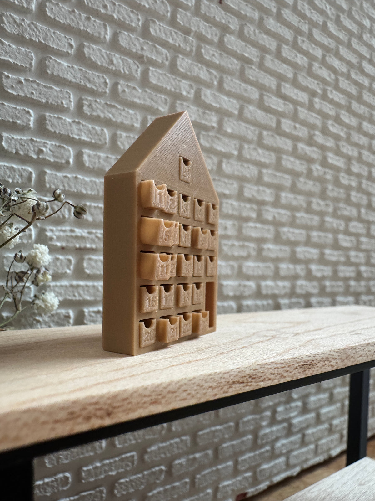 1:12 Scale Miniature Advent Calendar - Dollhouse Christmas Countdown House