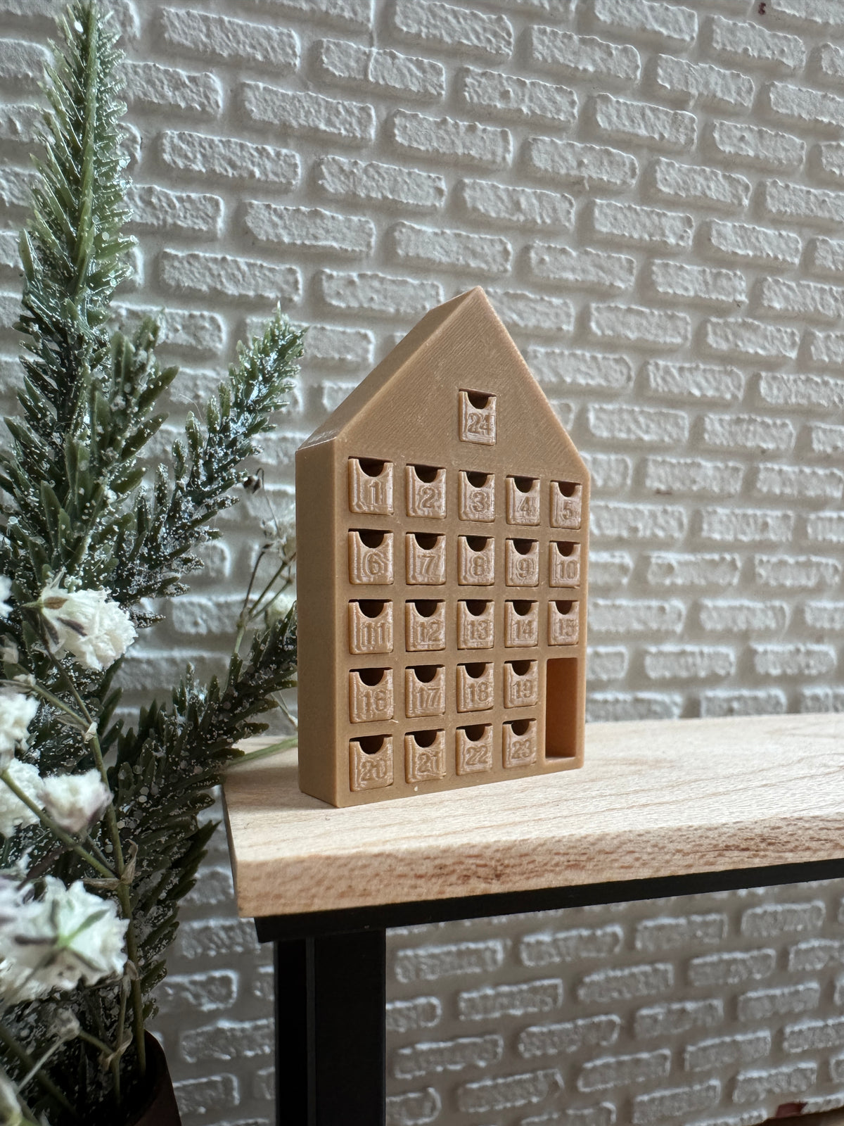 1:12 Scale Miniature Advent Calendar - Dollhouse Christmas Countdown House