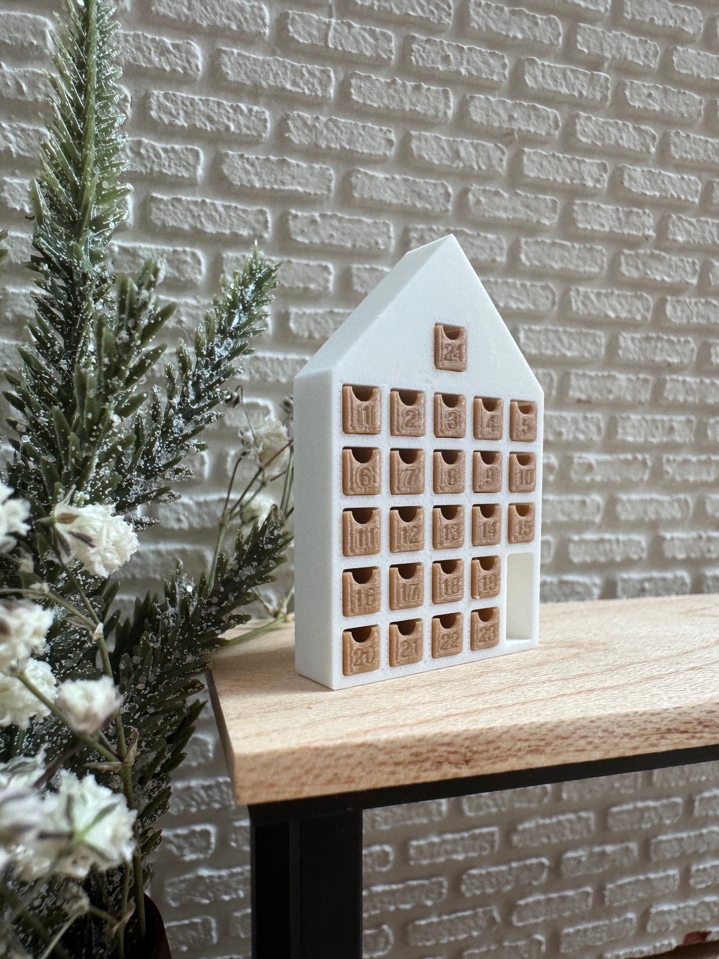 1:12 Scale Miniature Advent Calendar - Dollhouse Christmas Countdown House