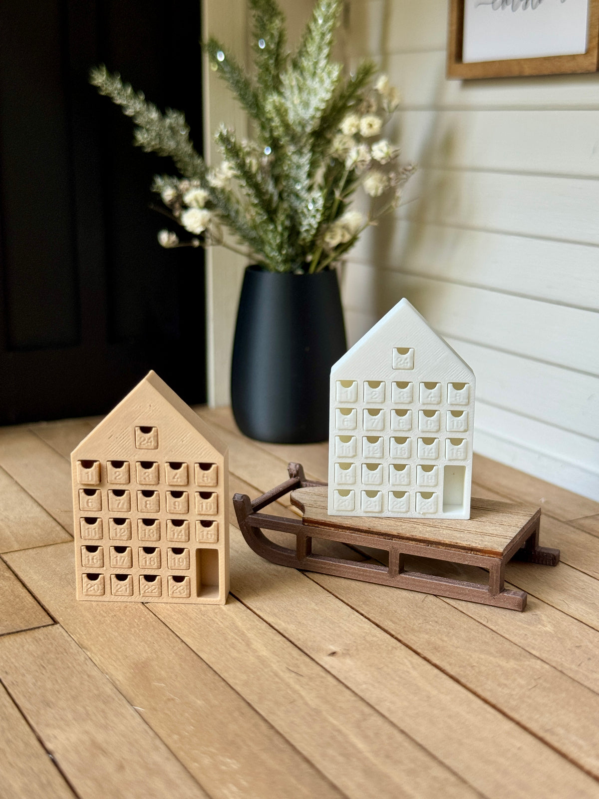 1:12 Scale Miniature Advent Calendar - Dollhouse Christmas Countdown House