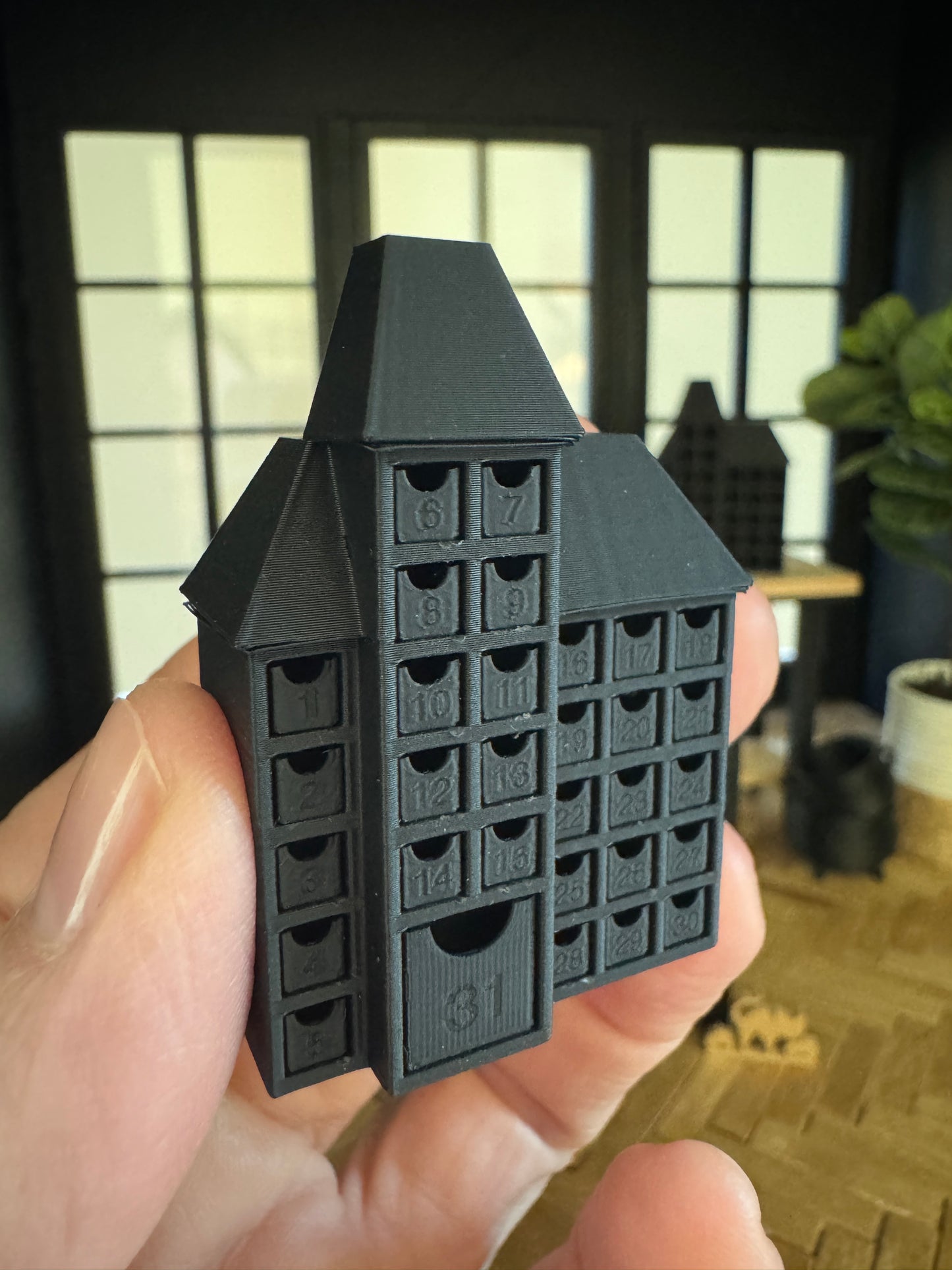 Spooky Halloween advent calendar, 1:12 scale dollhouse miniature countdown house