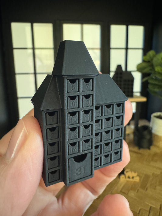 Spooky Halloween advent calendar, 1:12 scale dollhouse miniature countdown house