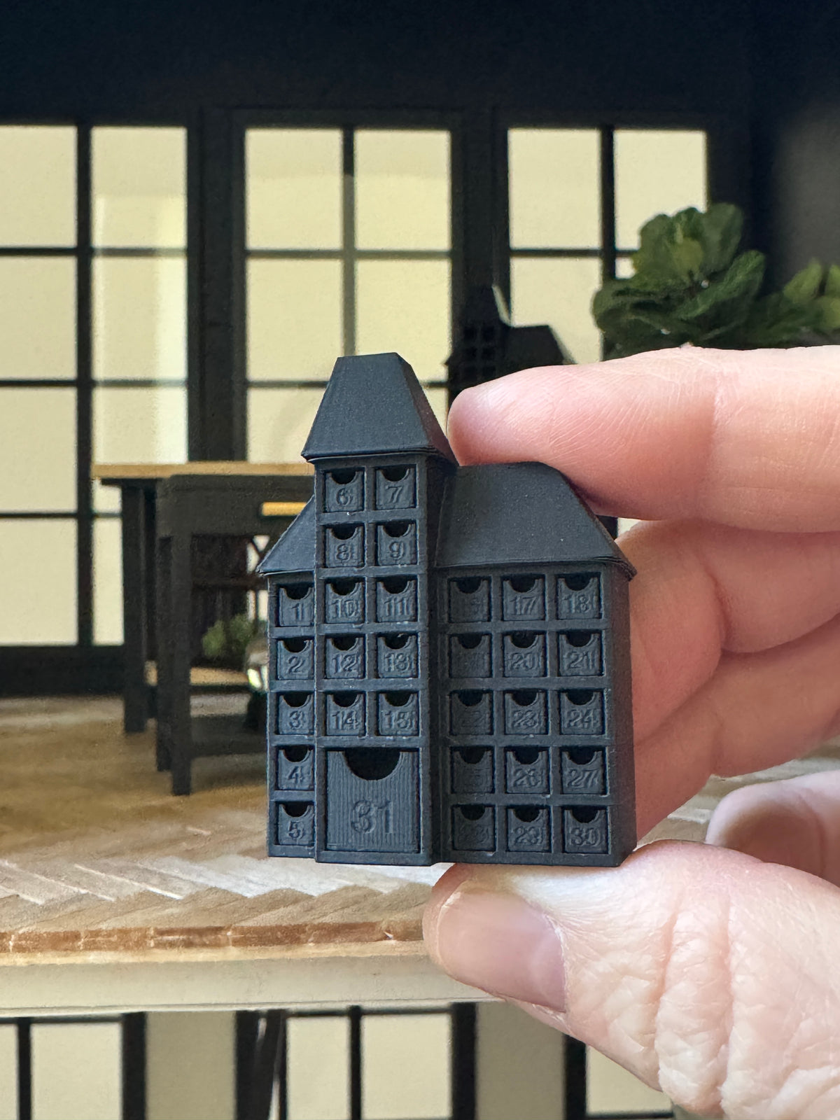 Spooky Halloween Advent Calendar – 1:12 Scale Dollhouse Miniature Countdown House
