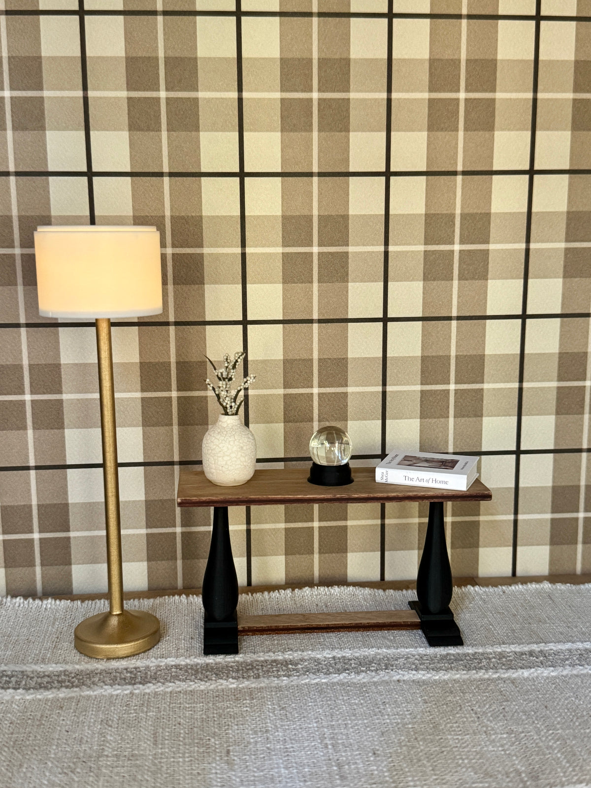 1:12 Scale Miniature Wood Console Table – Dollhouse Farmhouse Entryway Furniture