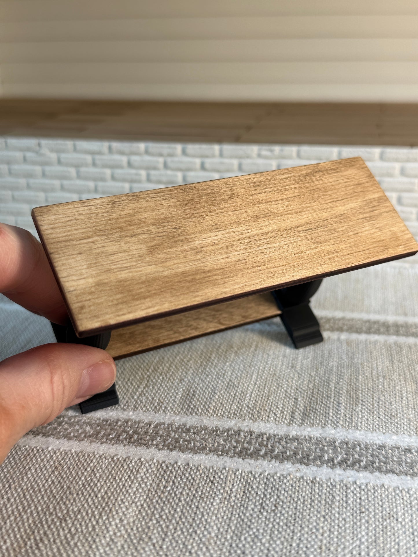 1:12 Scale Miniature Wood Console Table – Dollhouse Farmhouse Entryway Furniture