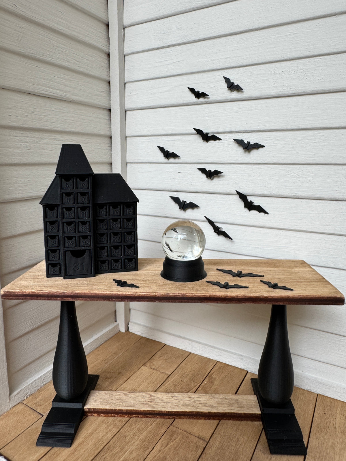 1:12 Scale Miniature Wood Console Table – Dollhouse Farmhouse Entryway Furniture
