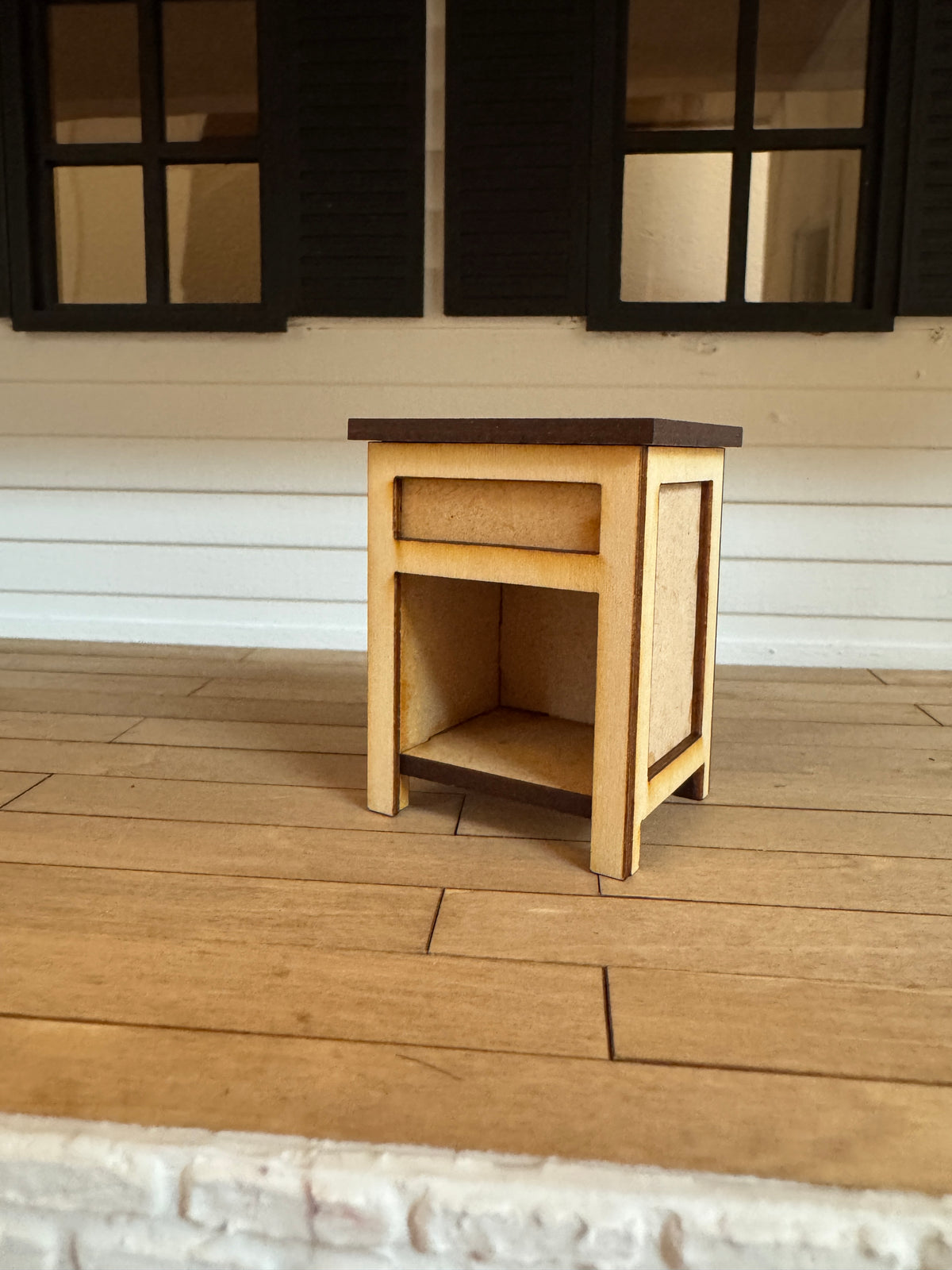 Miniature Nightstand End Table DIY Kit 1:12 Scale