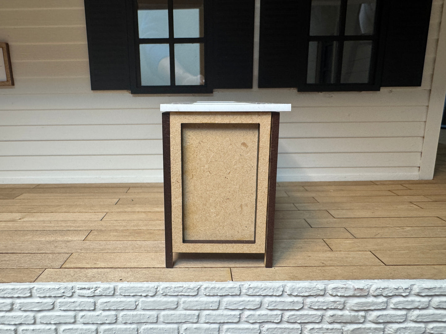 5" DIY Kit Bathroom Cabinet Miniature in 1:12 scale | Sink and Acrylic Counter