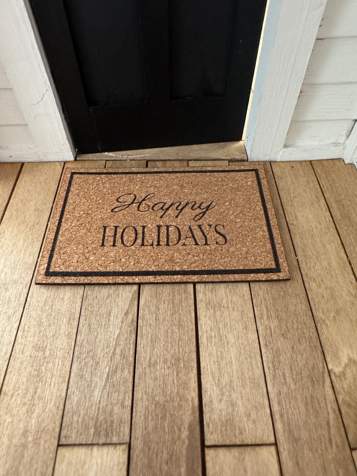 Miniature "Happy Holidays" Front Door Mat