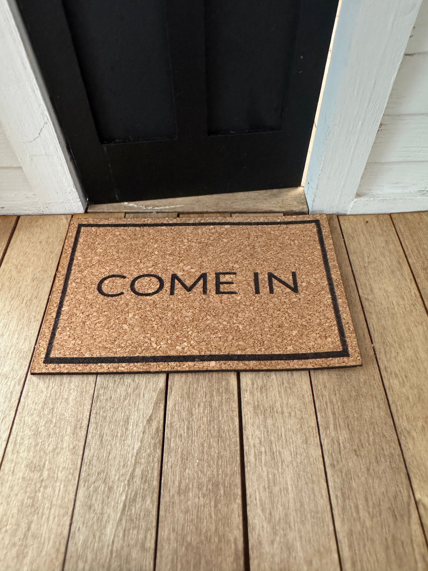 Miniature "Come In" front door mat for dollhouse