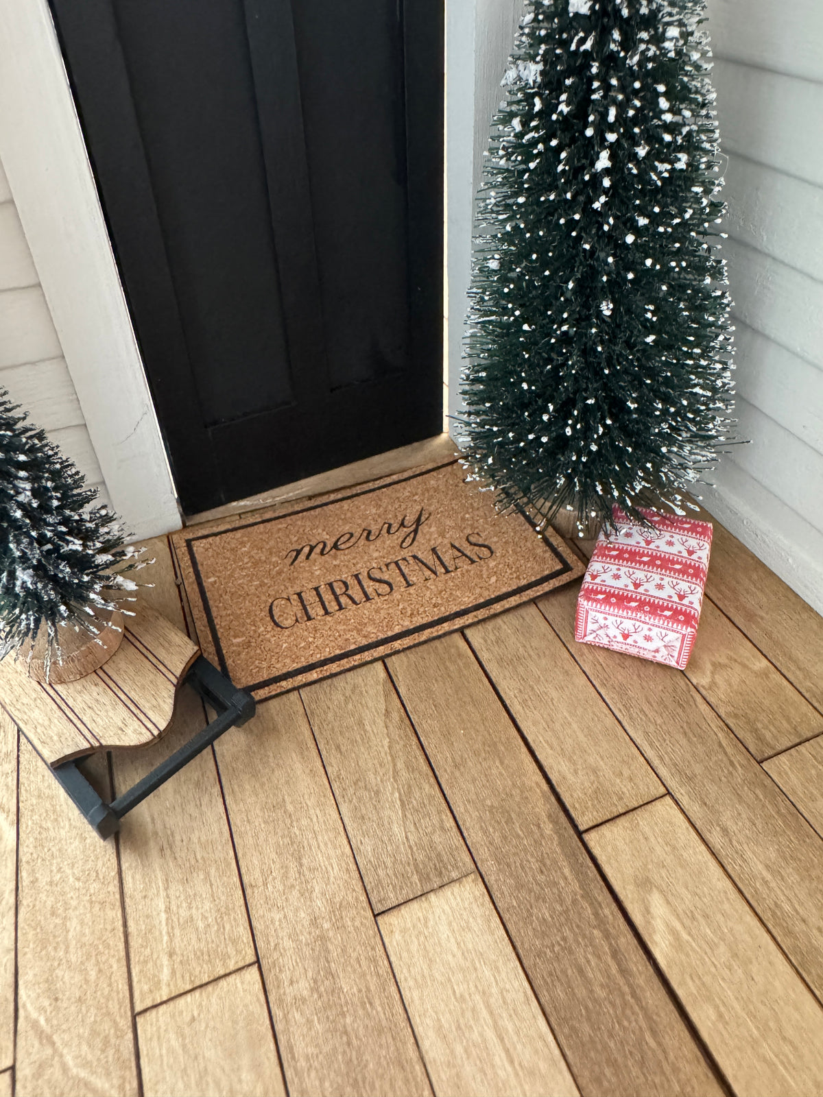 Miniature "Merry Christmas" Front Door Mat