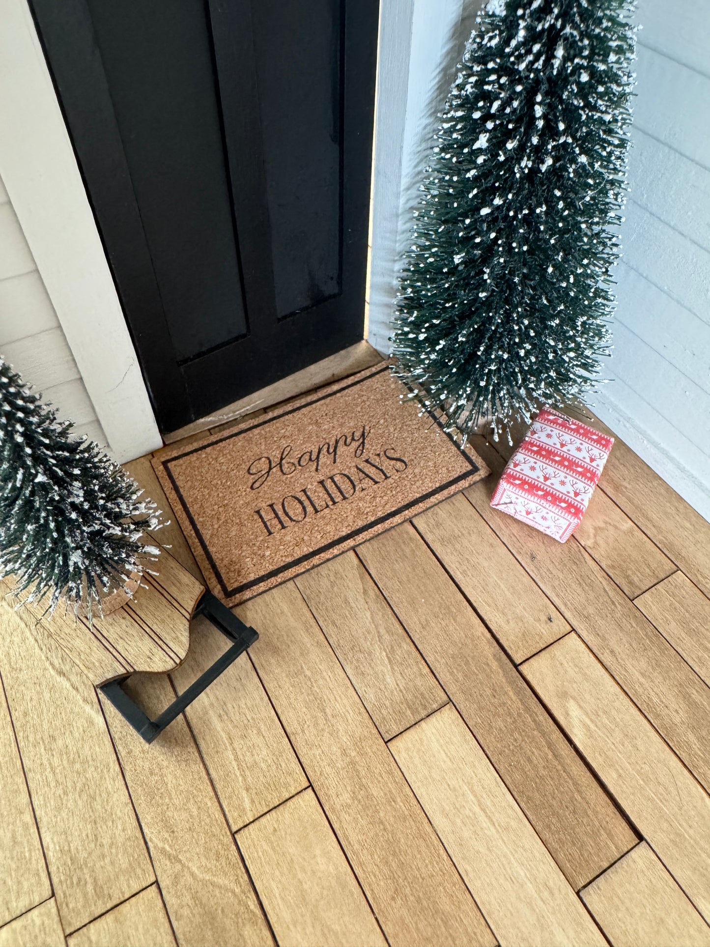 Miniature "Merry Christmas" Front Door Mat