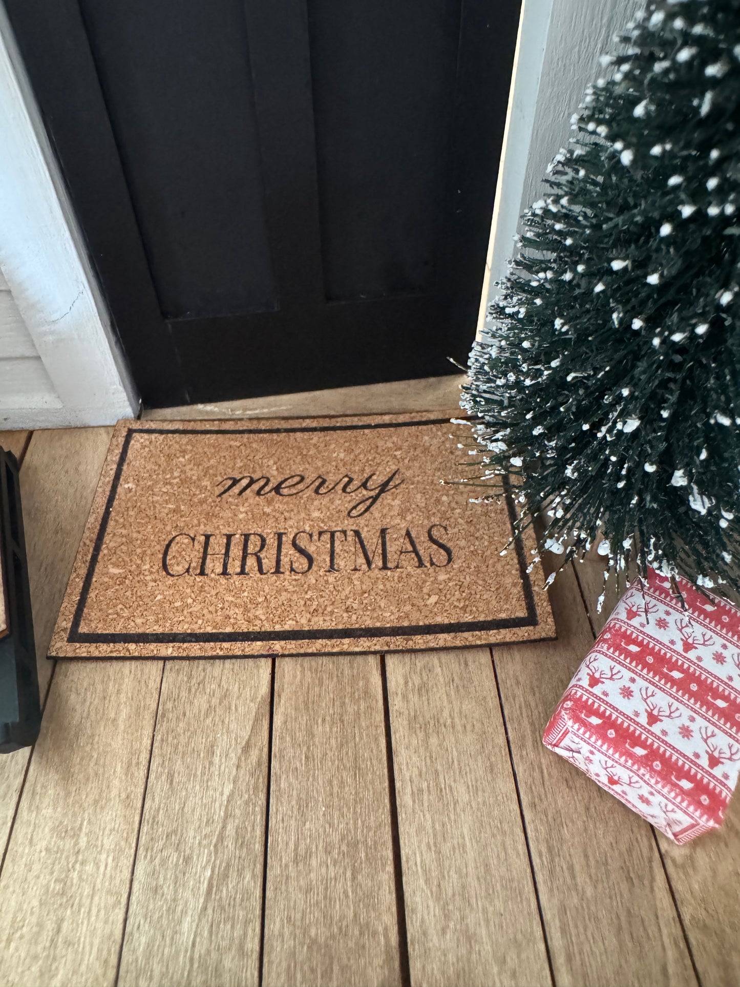Miniature "Merry Christmas" Front Door Mat