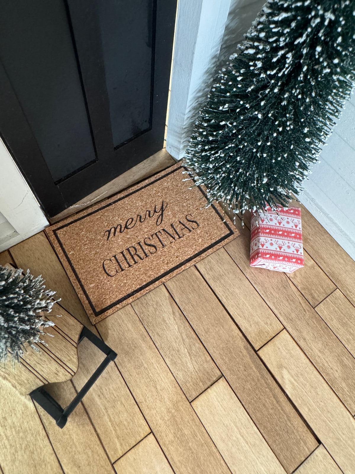 Miniature "Merry Christmas" Front Door Mat
