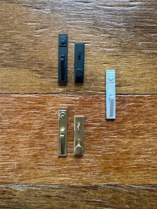 1:12 scale dollhouse front door handle set, miniature hardware