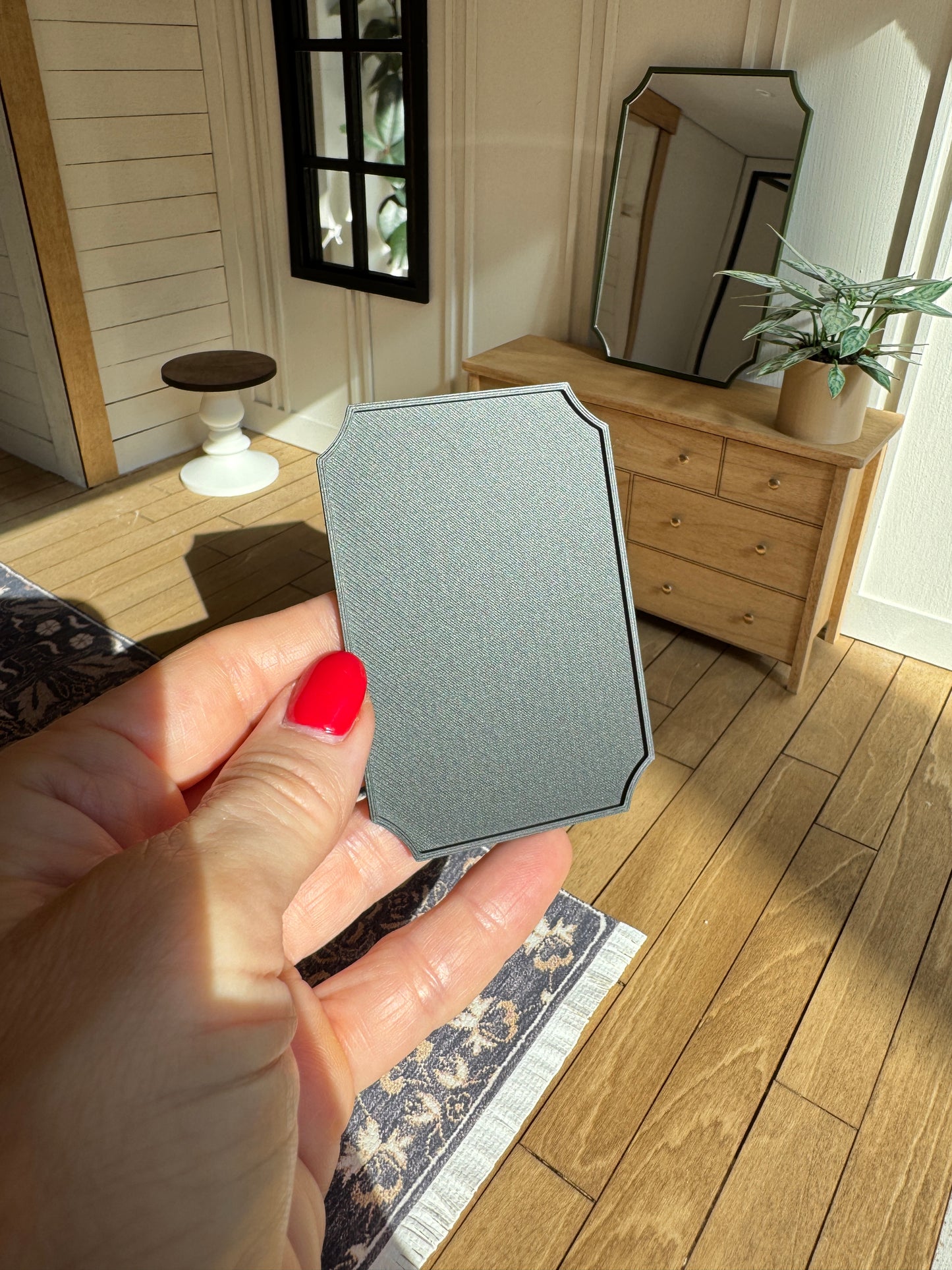 Dollhouse Mirror 1:12 Scale | Cut 4-Corner Frame Mirror