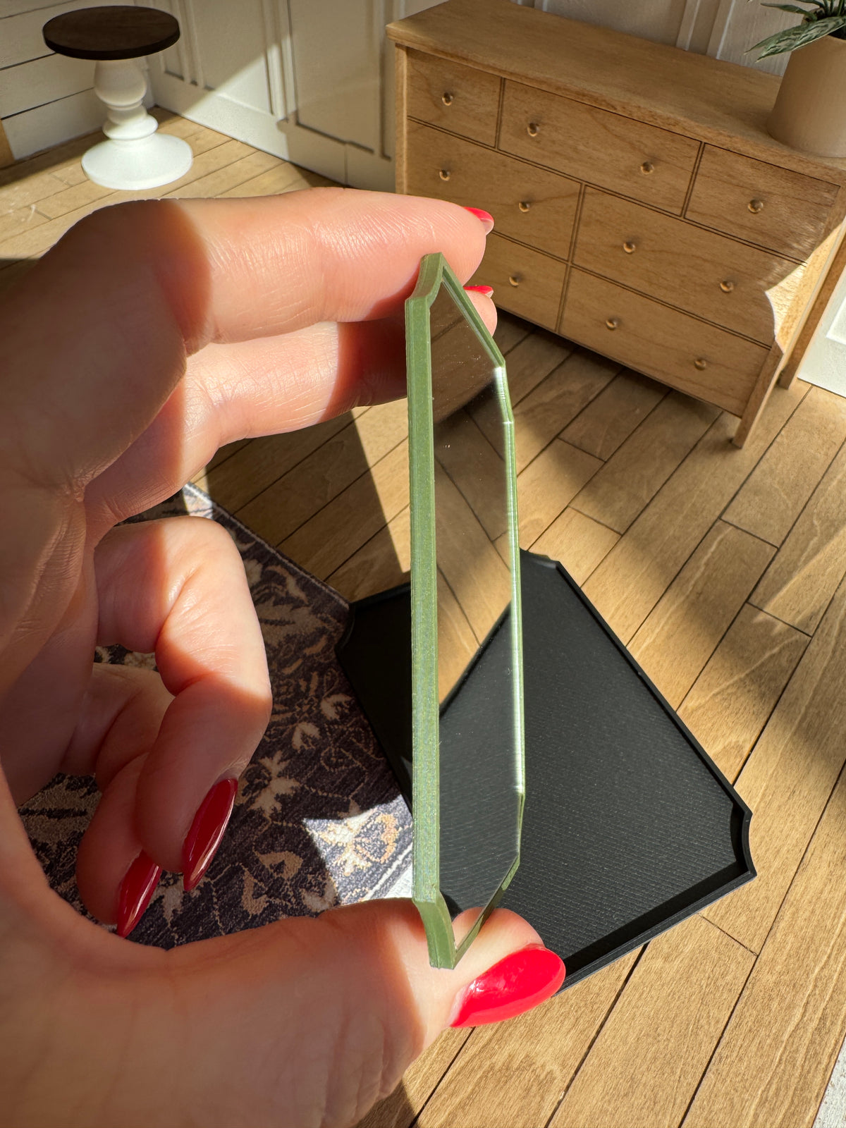 Dollhouse Mirror 1:12 Scale | Cut 4-Corner Frame Mirror