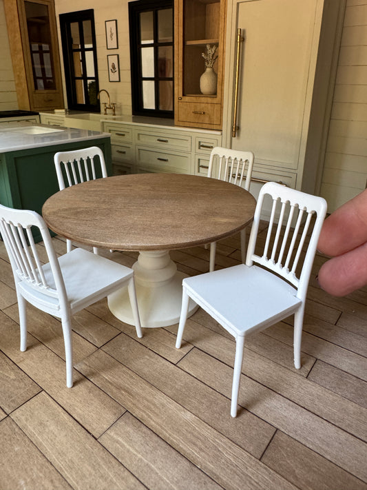 Miniature dining chair, 1:12 scale modern farmhouse dollhouse furniture
